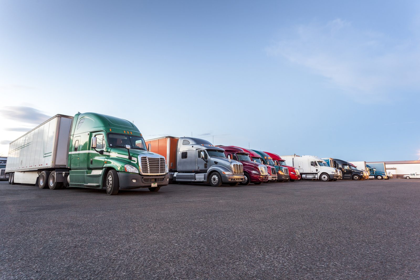 Delivery fleet at the depot